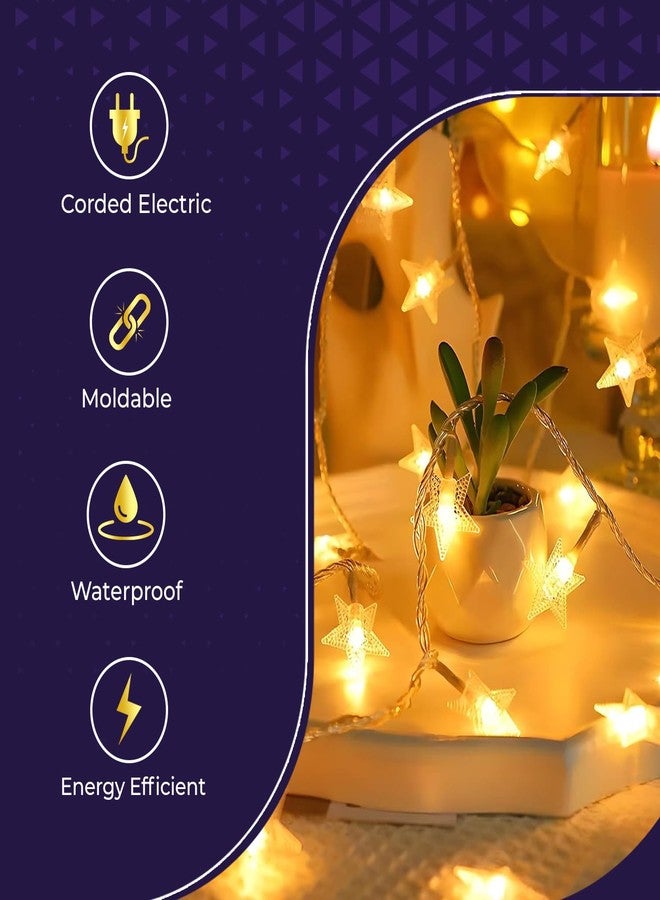 Lexton Small Star Shaped 20 Led Fairy String Light | Suitable for Home & Outdoor Decoration, Diwali, Christmas, Wedding, Party, Festival (Pack of 1, Warm White) - Image 4